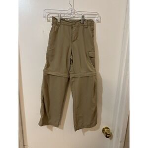 Columbia Boys Convertible Beige Pants Outdoor Hiking Casual Adjustable S